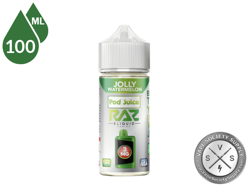Jolly Watermelon Pod Juice x RAZ 100ml bottle