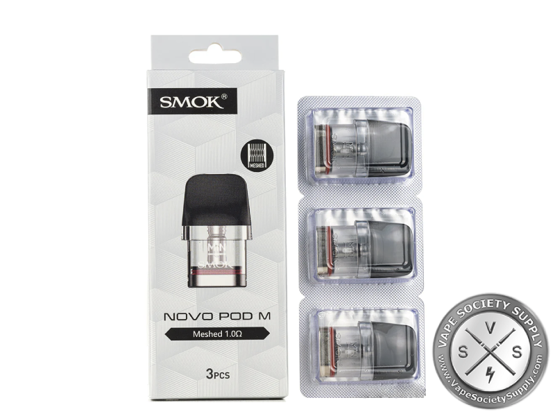 SMOK Novo Pod M Meshed 1.0Ω box, 3 pcs, with three pods in a blister pack