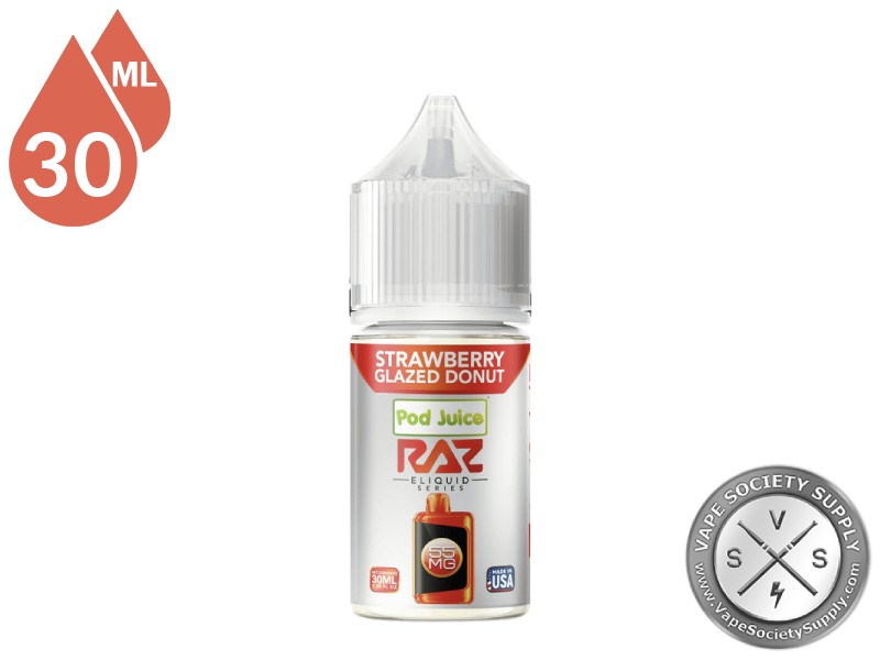 Strawberry Glazed Donut Pod Juice x RAZ Salt 30ml bottle