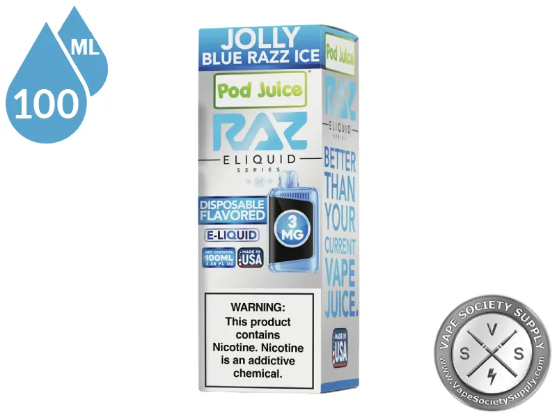 Jolly Blue Razz Ice Pod Juice x RAZ 100ml box