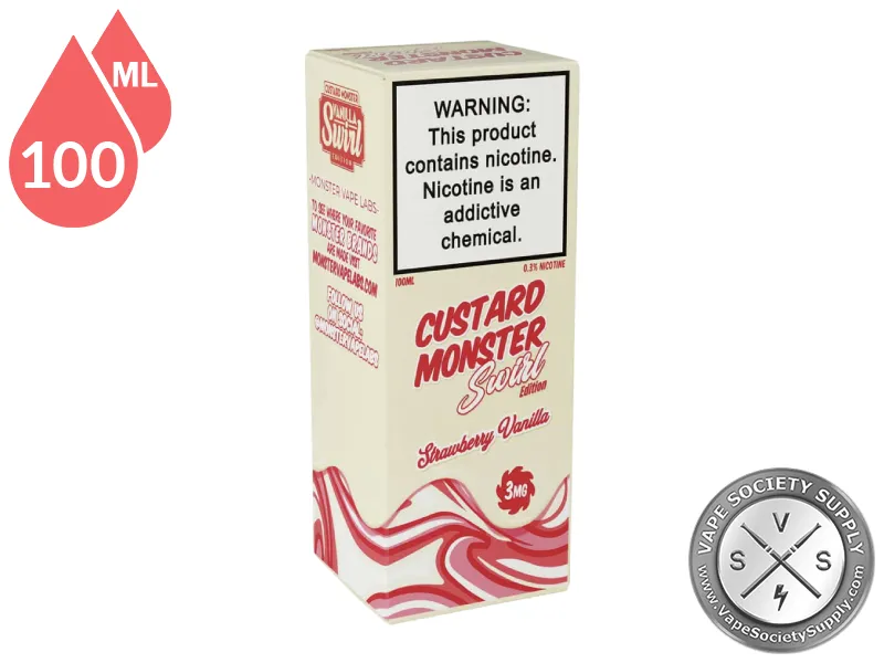 Strawberry Vanilla Swirl Custard Monster 100ml box