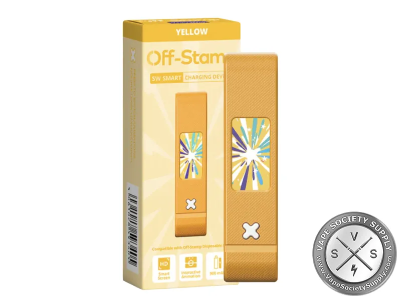 Off-Stamp SW Battery Yellow, box and charging device