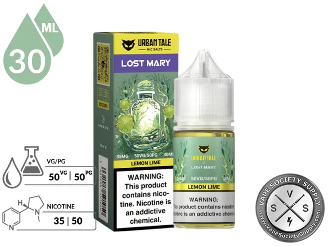 Lemon Lime URBAN TALE x LOST MARY SALT