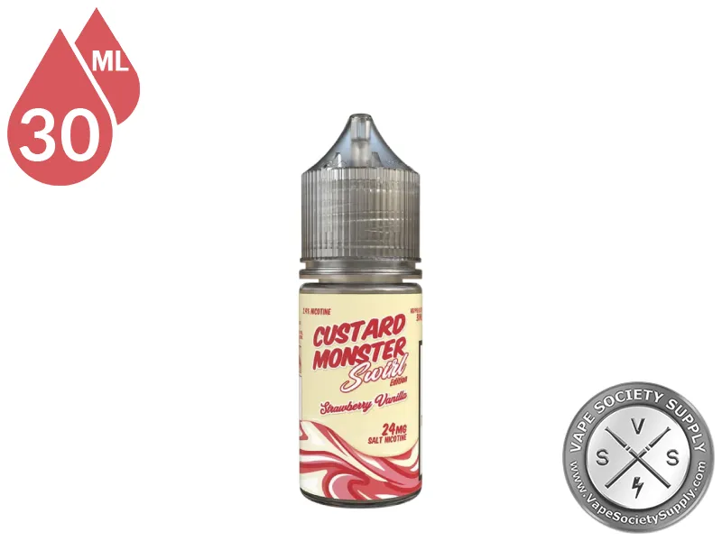 Strawberry Vanilla Swirl Custard Monster Salt 30ml bottle