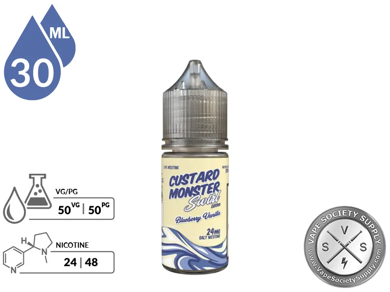 Blueberry Vanilla Swirl Custard Monster Salt 30ml bottle