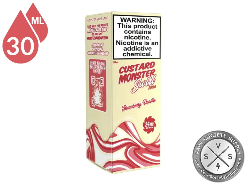 Strawberry Vanilla Swirl Custard Monster Salt 30ml box
