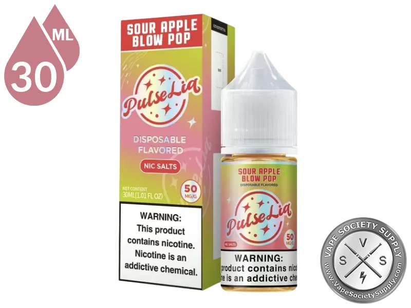Sour Apple B Pop by Pulse Liq Salts 30ml bottle and box