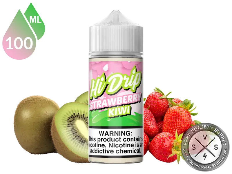 Strawberry Kiwi by Hi Drip 100ml bottle with kiwi and strawberries