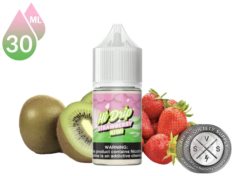 Strawberry Kiwi by Hi Drip Salts 30ml bottle with kiwi and strawberries