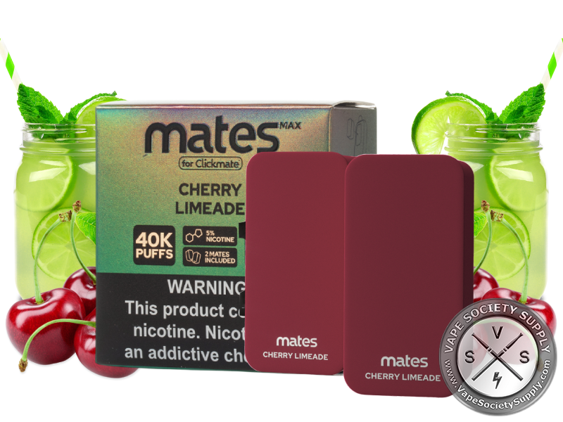 7 Daze Mates MAX 40K Cherry Limeade pods and box with limeade, mint and cherries