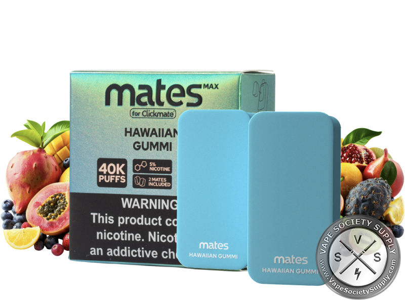 7 Daze Mates MAX 40K Hawaiian Gummi pods and box with tropical fruit