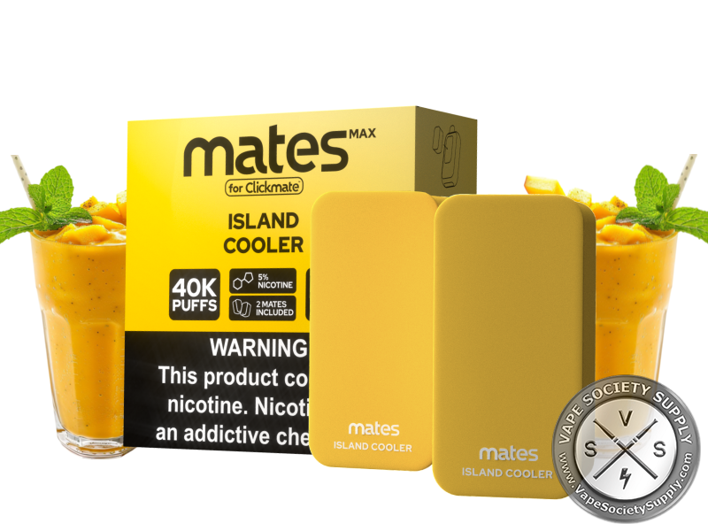 7 Daze Mates MAX 40K Island Cooler pods and box with tropical drinks