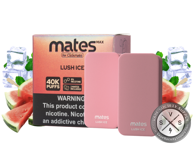 7 Daze Mates MAX 40K Lush Ice pods and box with watermelon and ice