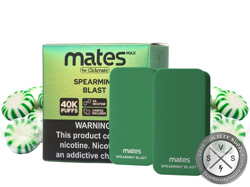 7 Daze Mates MAX 40K Spearmint Blast pods and box with spearmint candies