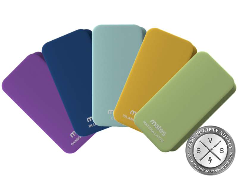Five 7 Daze Mates MAX pods in purple, navy, light blue, gold and green