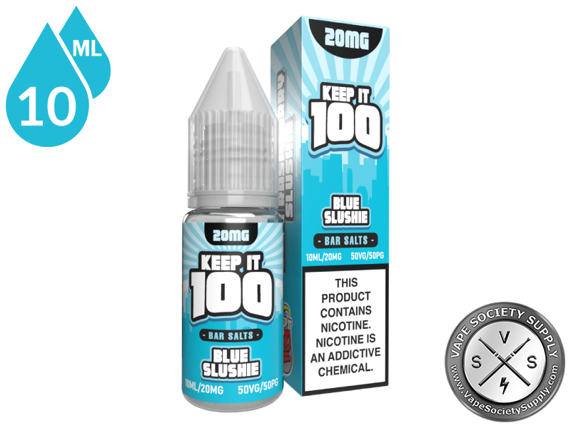 Blue Slushie by Keep It 100 Bar Salt 10ml bottle and box