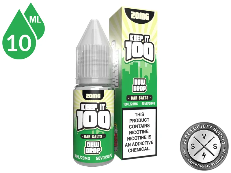 Dew Drop by Keep It 100 Bar Salt 10ml bottle and box