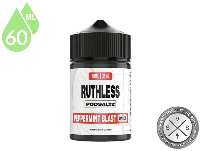 Peppermint Blast On Ice Ruthless Essentials Pod Salt 60ml bottle