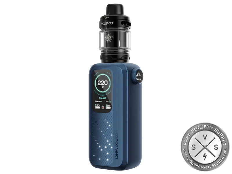 Voopoo VINCI Spark 220 kit in space blue with a UFORCE-X tank