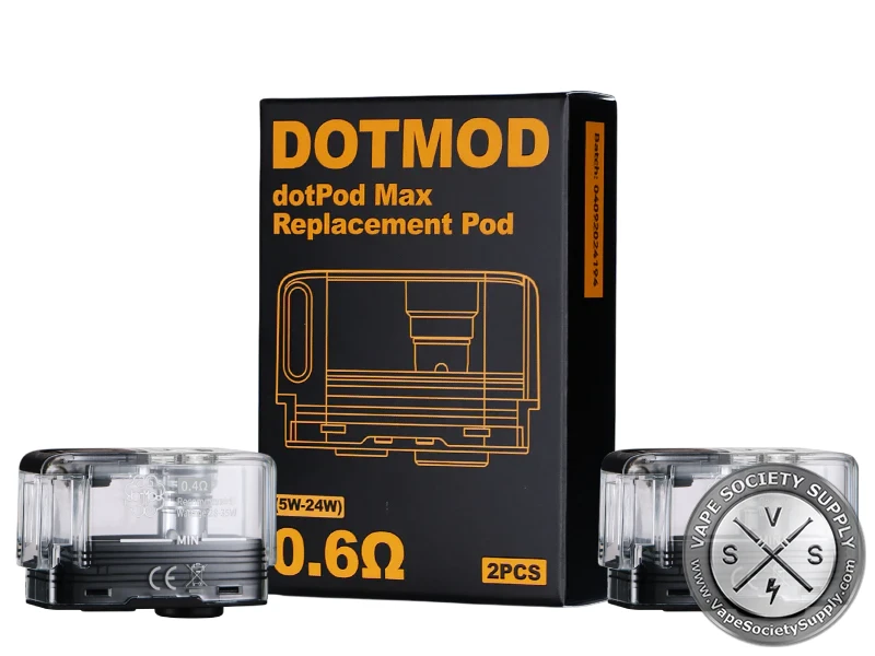 dotPod Max Replacement Pod box for the 0.6Ω with two clear pods