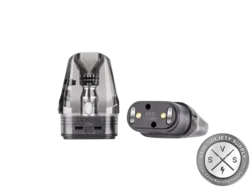 OXVA XLIM top-fill pod and its black base, printed 0.8Ω 12-16W