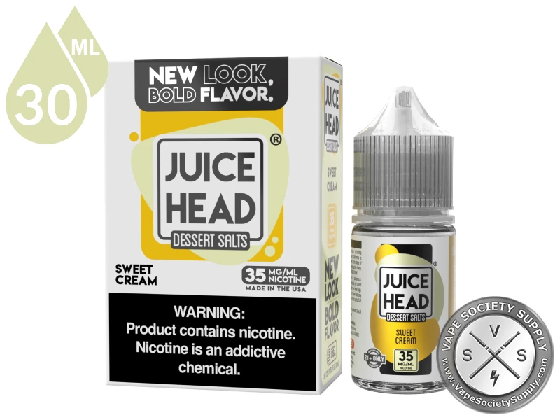 Sweet Cream Juice Head Dessert Salts 30ml bottle and box
