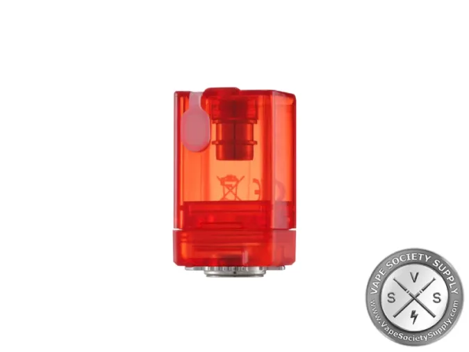 dotAIO V4 tank in Red: a translucent red reservoir with the silicone fill plug