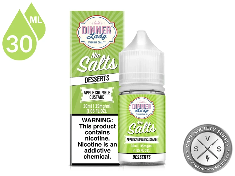 Apple Crumble Custard by Dinner Lady Salts 30ml bottle and box