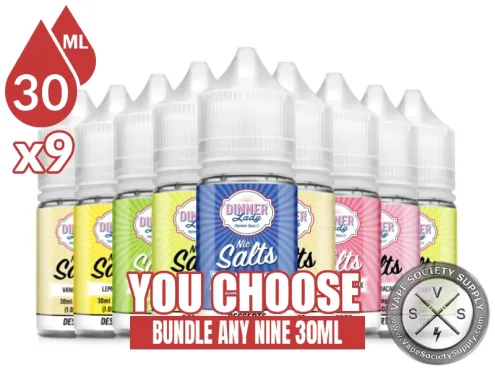 Dinner Lady Salts Bundle 9x30ml (270ml): 9 bottles with a You Choose banner