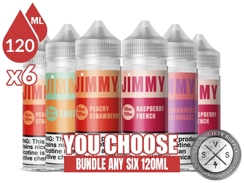 Jimmy The Juice Man Bundle 6x120ml (720ml): 6 bottles with a You Choose banner