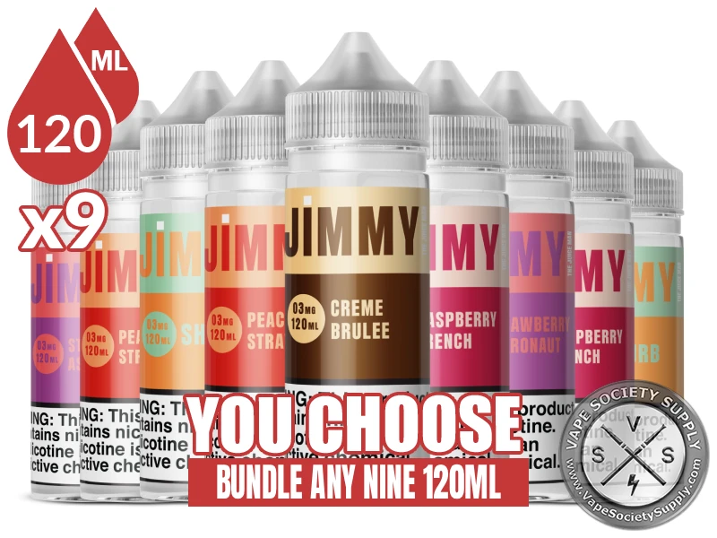Jimmy The Juice Man Bundle 9x120ml (1080ml): 9 bottles with a You Choose banner