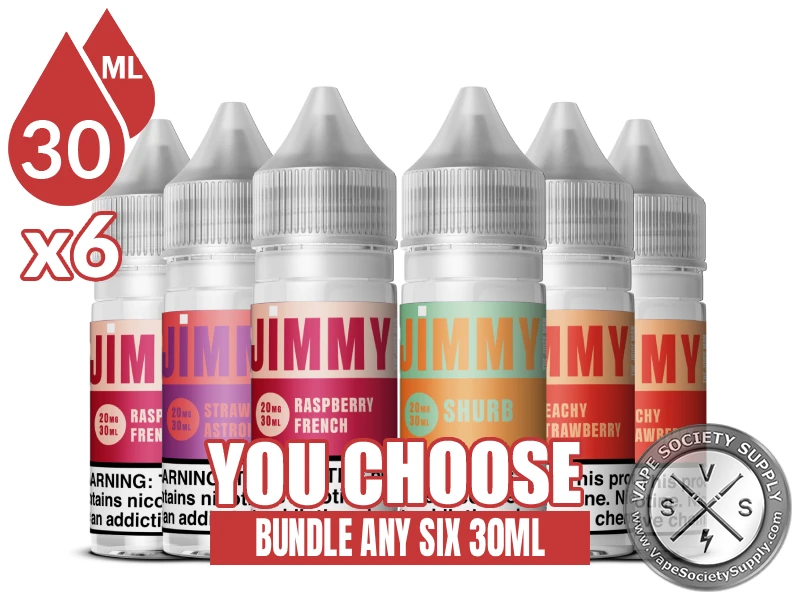 Jimmy The Juice Man Salts Bundle 6x30ml (180ml): 6 bottles with a You Choose banner
