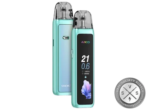 Two SMOK ARCO Max pod systems in Mineral Green, back and front