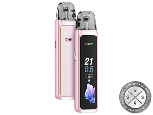 Two SMOK ARCO Max pod systems in Pale Pink, back and front