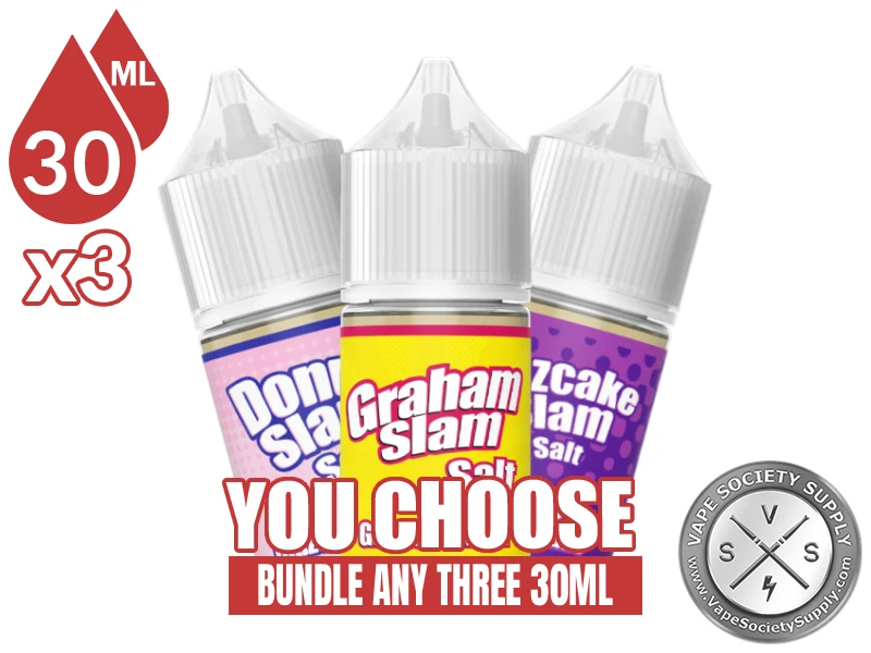 Slam Juice Salt Bundle 3x30ml (90ml): 3 bottles with a You Choose banner