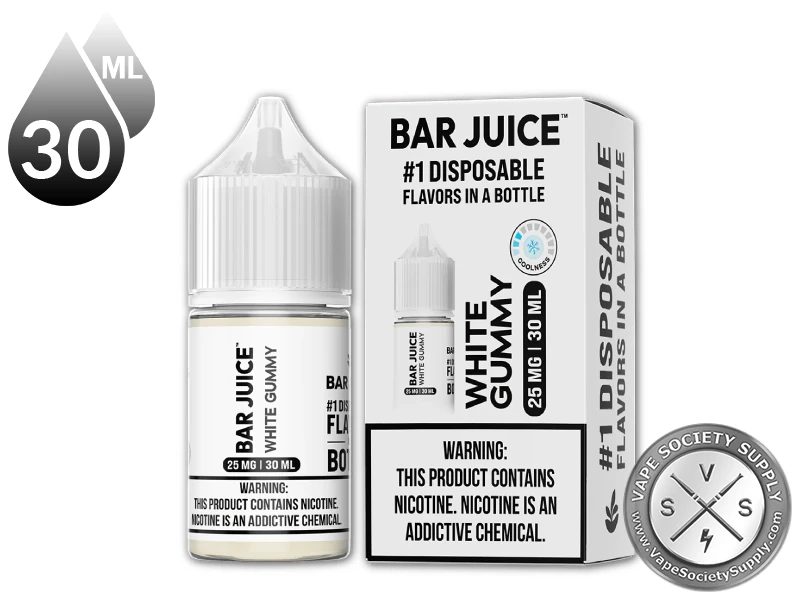 White Gummy by Bar Juice Salt 30ml bottle and box