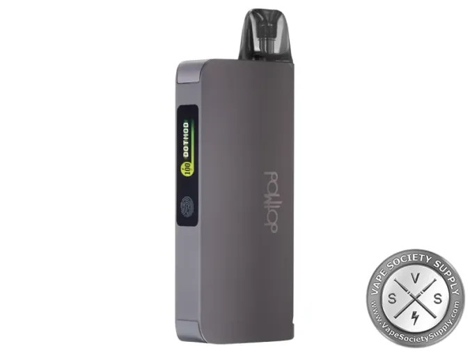 dotPod Go Kit in Gunmetal: the dotPod Go docked in the gunmetal power bank