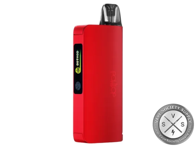 dotPod Go Kit in Red: the dotPod Go docked in the red power bank