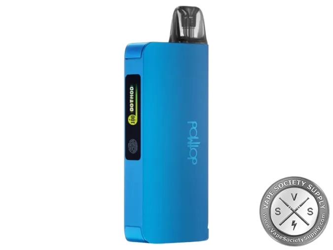 dotPod Go Kit in Blue: the dotPod Go docked in the blue power bank