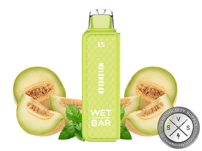 Wet Bar 35K Melonhead pod in lime, next to melon halves