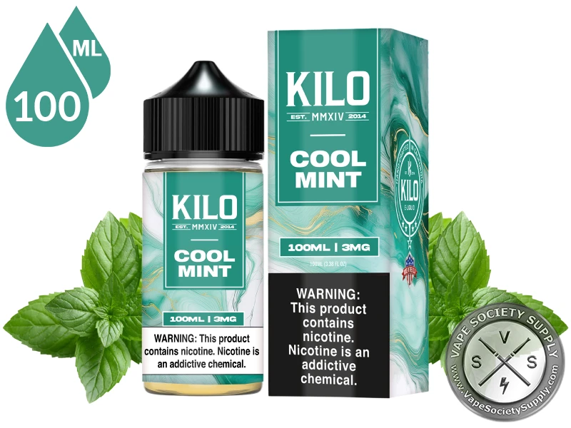 Cool Mint by Kilo 100ml bottle and box with mint leaves