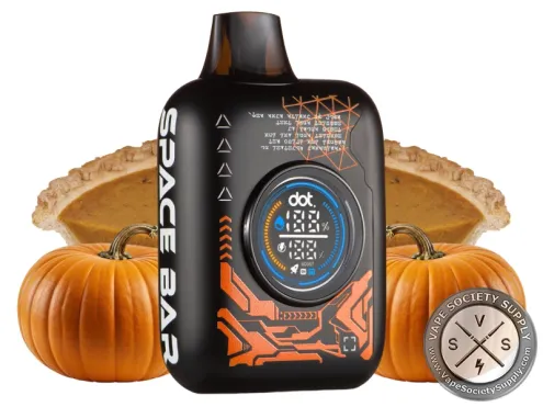 Space Bar 35K Pumpkin Cream Cake disposable vape with pumpkins and a pumpkin pie