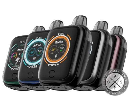 Vaporesso x DOJO iMate OS kits with Green, Blue, Grey, Silver and Pink trim