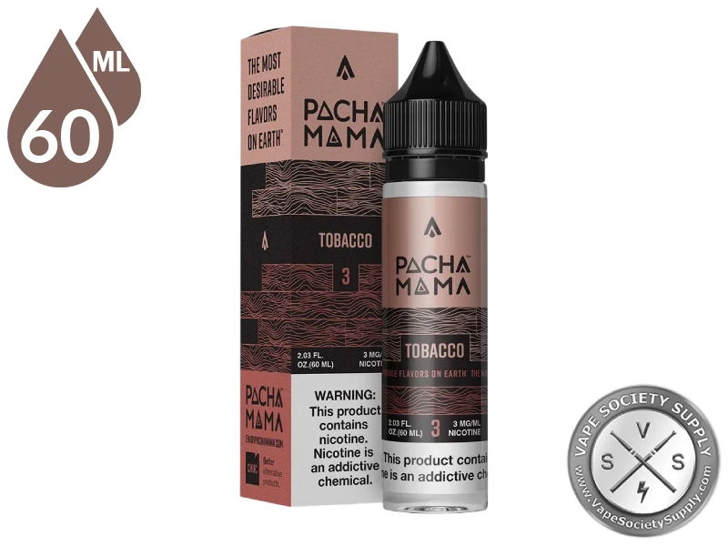Tobacco PACHA MAMA 60ml bottle and box