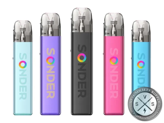 Geekvape Sonder Q2 kits in Misty Blue, Metallic Purple, Midnight Black, Burgundy Red and Ocean Blue
