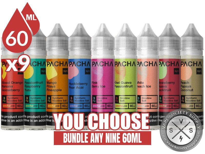 PACHA Bundle 9x60ml (540ml): 9 bottles with a You Choose banner