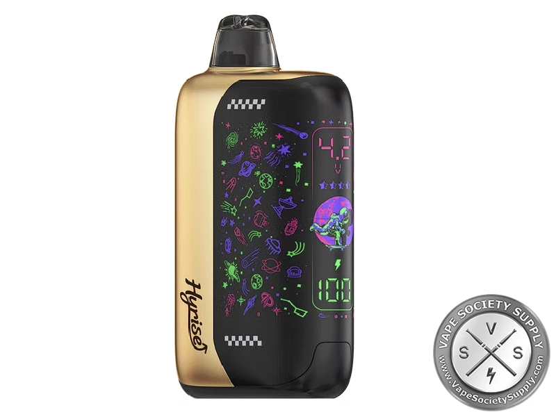 Hyrise Hydden 510 Battery in gold with its curved screen lit