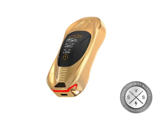 Gold Hyrise Spyder 510 Battery from above, showing its screen and red taillight