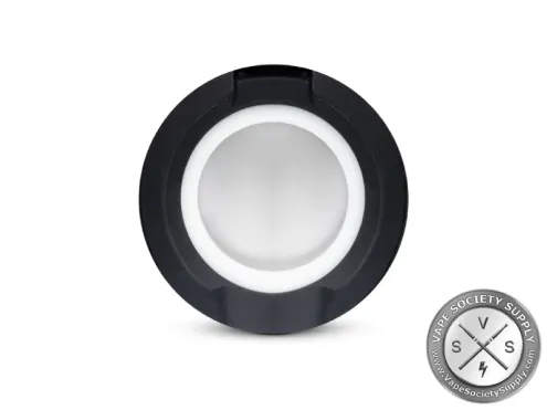 Top view into the Puffco Peak 3D Chamber, a white ceramic bowl with a black rim