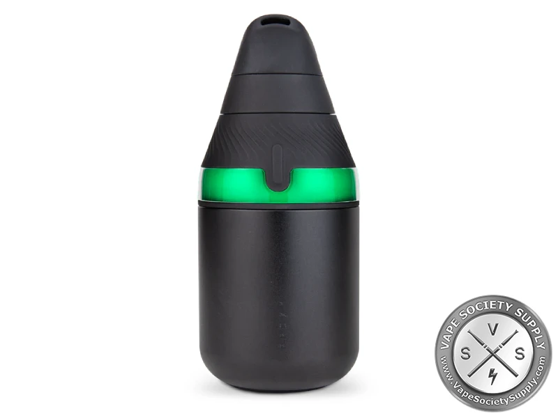 Puffco Proxy Core Kit in black from the front, its light band glowing green
